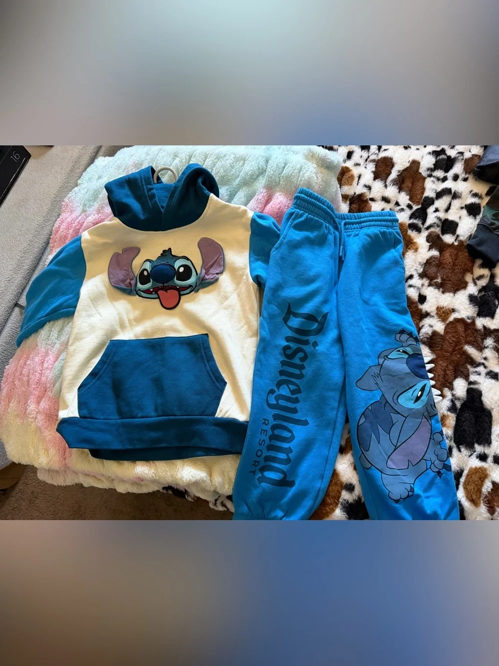 Disney Blue Stitch Hoodie and Joggers Set